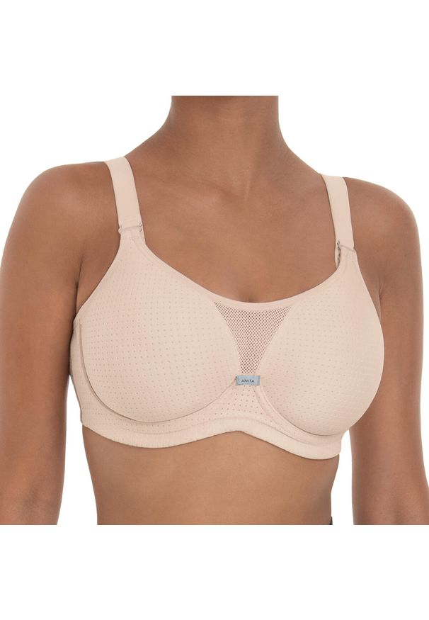 ANITA ACTIVE - Stanik do biegania Performance WireX z wysoki poziomem podtrzymywania. Kolor: różowy. Materiał: poliester, elastan, poliamid. Rodzaj stanika: biustonosz z fiszbinami. Długość rękawa: na ramiączkach. Sport: bieganie