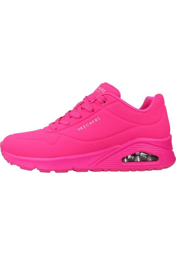 skechers - Buty do chodzenia damskie Skechers Night Shades. Zapięcie: sznurówki. Kolor: różowy. Materiał: materiał, syntetyk. Szerokość cholewki: normalna. Sport: turystyka piesza