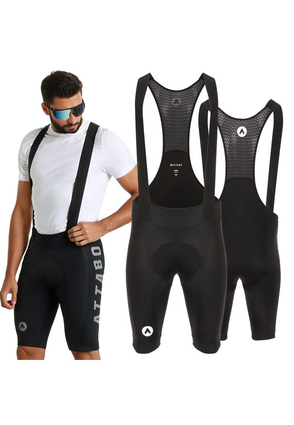 Spodenki rowerowe męskie ATTABO Kirun Bib Shorts. Kolor: czarny. Sport: kolarstwo