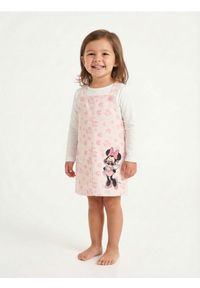 Sinsay - Sukienka ogrodniczka z nadrukiem Minnie Mouse - kremowy. Kolor: kremowy. Wzór: nadruk, motyw z bajki #1