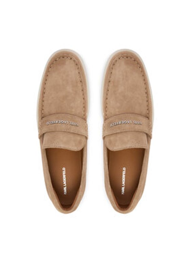 Karl Lagerfeld - KARL LAGERFELD Półbuty Kori KL21412 Beżowy. Kolor: beżowy. Materiał: zamsz, skóra