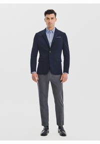 Pako Lorente - PAKO LORENTE – Granatowa dzianinowa marynarka męska. Kolor: niebieski. Materiał: dzianina #4