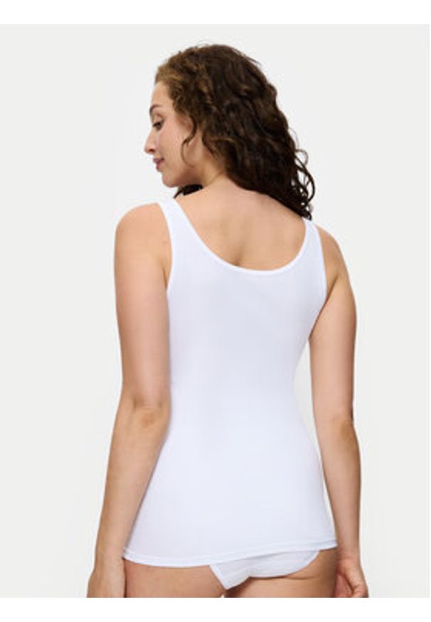 Triumph Top Sense Of Cotton 10224974 Biały Slim Fit. Kolor: biały. Materiał: bawełna