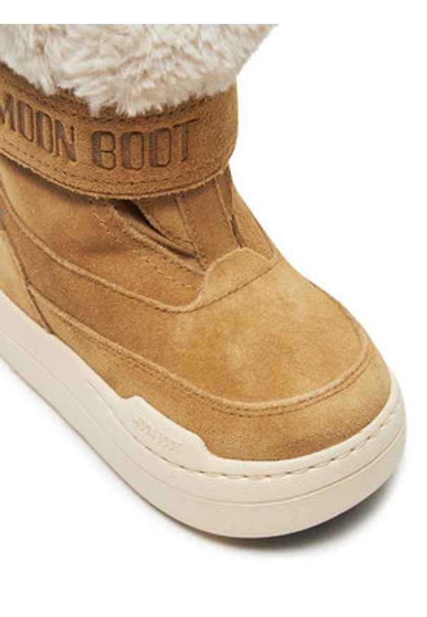 Moon Boot Śniegowce Junior Park Dtrap Boot Suede 80D3440040 Brązowy. Kolor: brązowy. Materiał: zamsz, skóra
