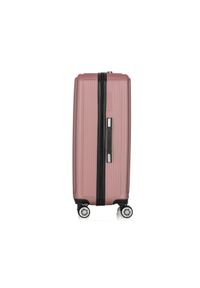 Ochnik - Komplet walizek na kółkach 19"/24"/28". Kolor: różowy. Materiał: guma, poliester, materiał, kauczuk #9