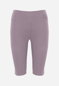 Born2be - Jasnofioletowe Szorty Kolarki z Wysokim Stanem i Modelującym Pasem Toadgrass. Stan: podwyższony. Kolor: fioletowy. Styl: elegancki #4