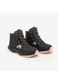 quechua - Buty turystyczne damskie Quechua NH500 Mid wodoodporne. Okazja: na spacer. Kolor: różowy. Materiał: futro. Szerokość cholewki: normalna. Sezon: zima. Styl: sportowy, elegancki
