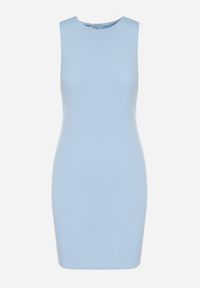 Born2be - Jasnoniebieska Ołówkowa Sukienka Bez Rękawów z Wiskozą Nelazira. Okazja: na co dzień. Kolor: niebieski. Materiał: wiskoza. Długość rękawa: bez rękawów. Typ sukienki: ołówkowe. Styl: klasyczny, casual, elegancki #5