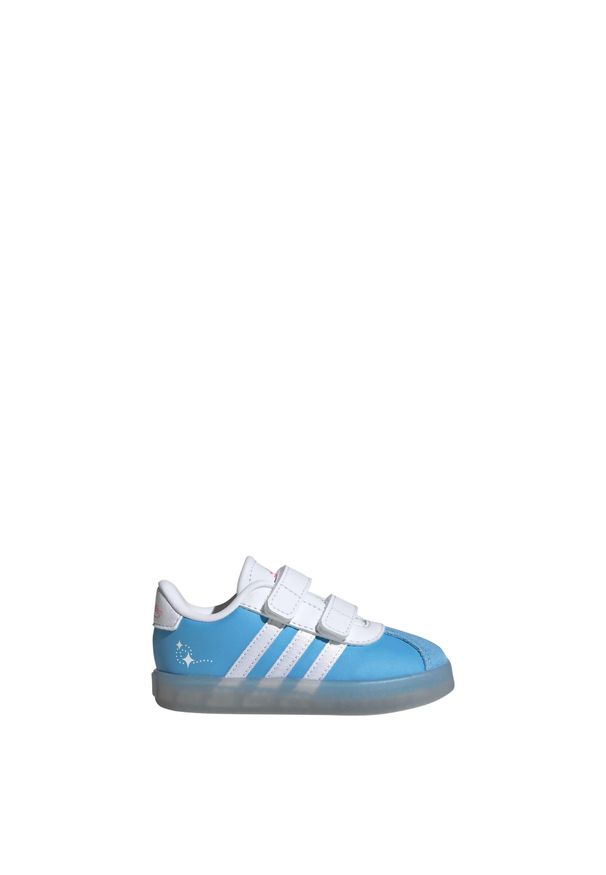 Adidas - Buty dla dzieci adidas Disney Cinderella VL Court 3.0. Kolor: biały, wielokolorowy, różowy, niebieski. Wzór: motyw z bajki