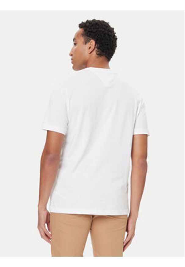 TOMMY HILFIGER - Tommy Hilfiger T-Shirt Linear Flag MW0MW41338 Biały Regular Fit. Kolor: biały. Materiał: bawełna