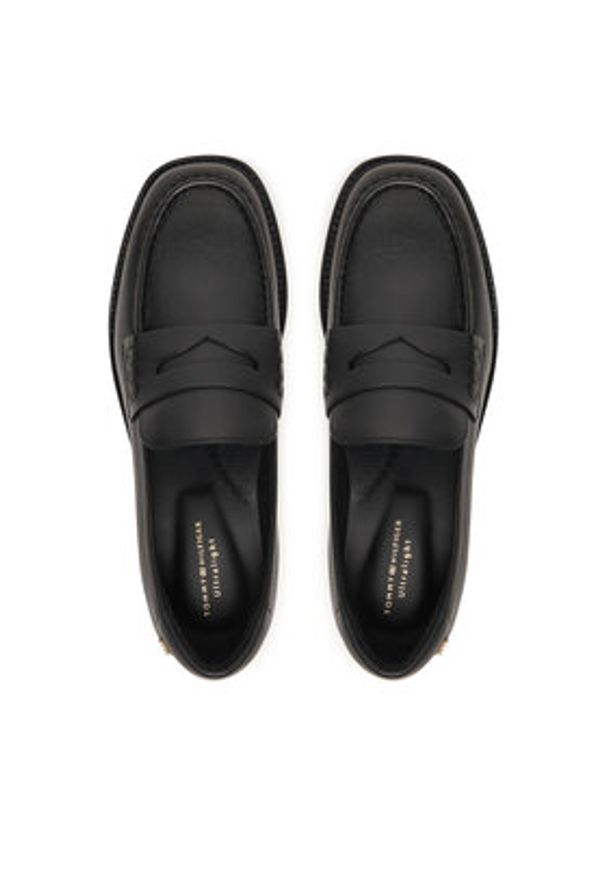TOMMY HILFIGER - Tommy Hilfiger Loafersy Elettra Penny Leather FW0FW09360 Czarny. Kolor: czarny. Materiał: skóra