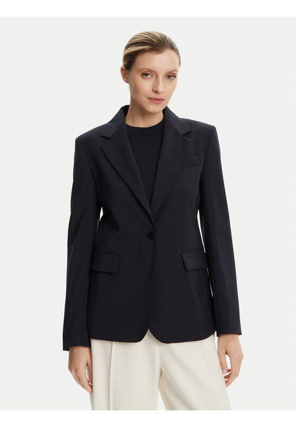 Weekend Max Mara Marynarka Lamine 2425046051 Granatowy Standard Fit. Kolor: niebieski. Materiał: wełna