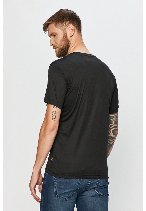 Jack Wolfskin - T-shirt. Okazja: na co dzień. Kolor: czarny. Materiał: dzianina. Styl: casual