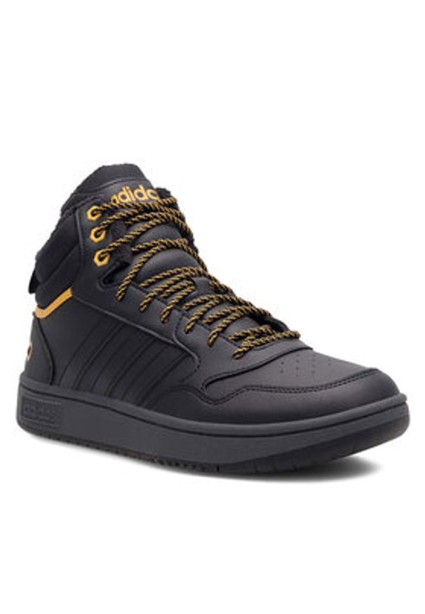 Adidas - adidas Sneakersy HOOPS 3.0 MID WINTER IG7928 Czarny. Kolor: czarny. Materiał: skóra