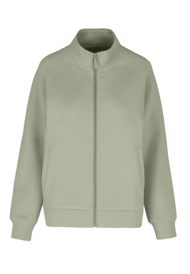 Volcano - Bluza damska ze stójką B-ELIA. Okazja: na co dzień. Typ kołnierza: kołnierzyk stójkowy. Kolor: miętowy. Materiał: poliester, bawełna, materiał, elastan. Długość rękawa: raglanowy rękaw. Styl: casual, sportowy