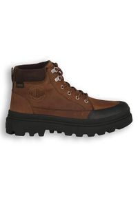 Buty do chodzenia męskie Palladium 248 Pallatrooper Cuff. Kolor: brązowy. Materiał: skóra. Szerokość cholewki: normalna. Sport: turystyka piesza