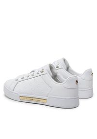 TOMMY HILFIGER - Tommy Hilfiger Sneakersy Embossed Monogram Sneaker FW0FW06735 Biały. Kolor: biały. Materiał: skóra #4
