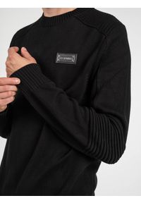 Les Hommes Sweter | LKK122-607U | Motorcycle Jumper | Mężczyzna | Czarny. Okazja: na co dzień. Kolor: czarny. Materiał: bawełna. Styl: casual