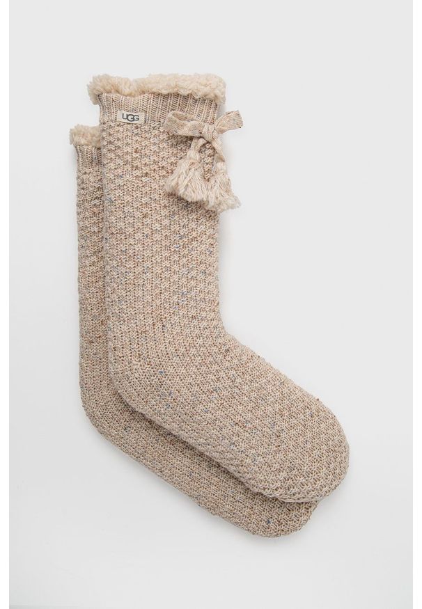 Ugg - UGG Skarpetki z domieszką wełny Fleece Lined Cozy kolor kremowy. Kolor: beżowy. Materiał: wełna