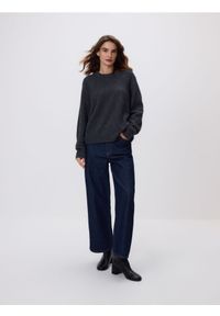 Reserved - Sweter z wełną i dodatkiem kaszmiru - ciemnoszary. Kolor: szary. Materiał: wełna, kaszmir