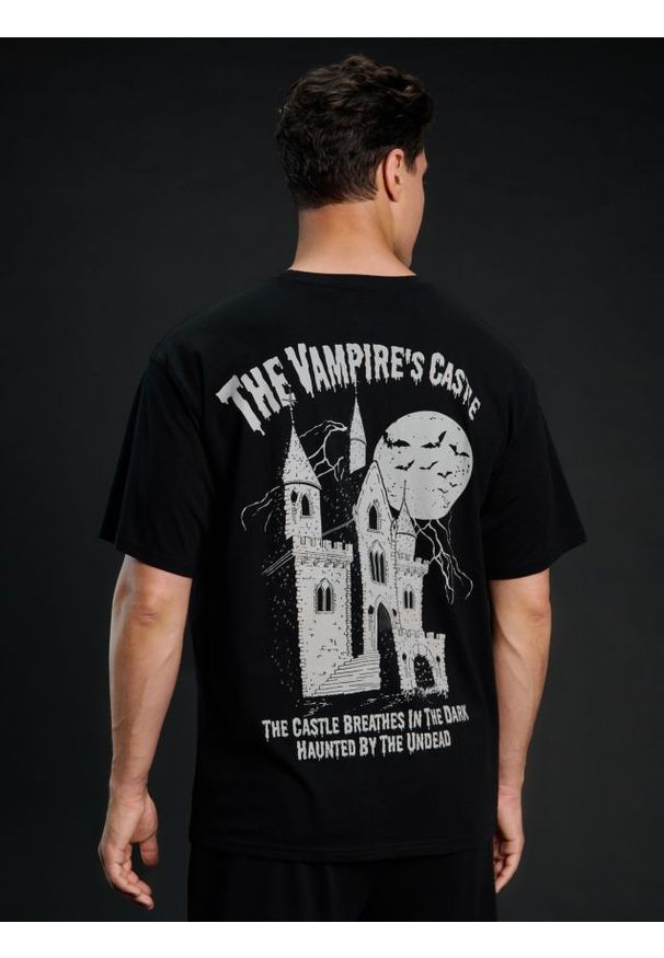 Sinsay - Bawełniana piżama oversize z nadrukiem na plecach - wielobarwny. Materiał: bawełna. Wzór: nadruk