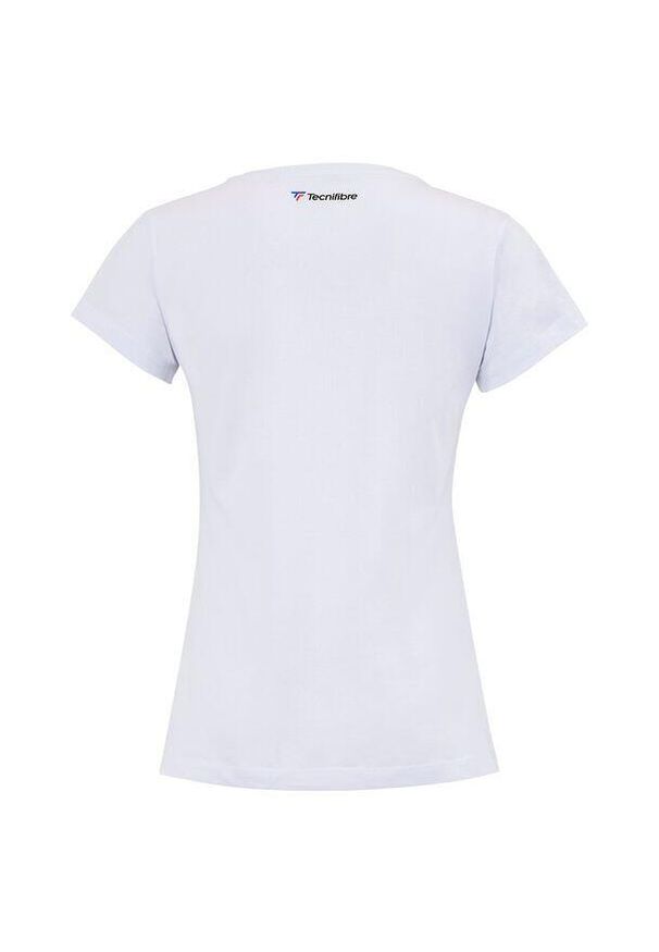 TECNIFIBRE - Koszulka sportowa damska Tecnifibre 22WCUTE22. Kolor: biały. Materiał: bawełna. Długość rękawa: krótki rękaw. Długość: krótkie