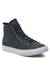 TOMMY HILFIGER - Tommy Hilfiger Sneakersy Th Hi Vulc Street Lth Ess FM0FM04897 Niebieski. Kolor: niebieski. Materiał: skóra #6