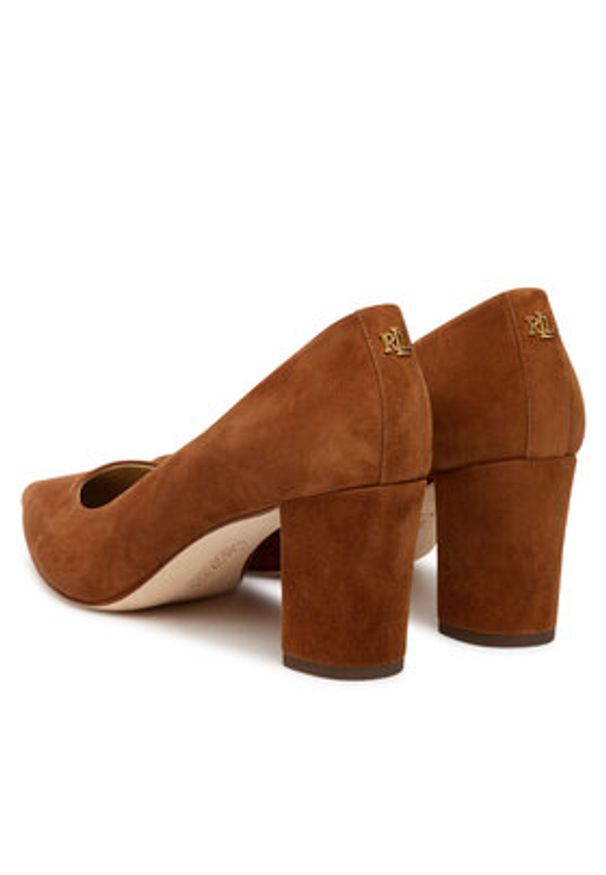 Lauren Ralph Lauren - LAUREN RALPH LAUREN Czółenka Kingad 802967743002 Brązowy. Kolor: brązowy. Materiał: skóra, zamsz