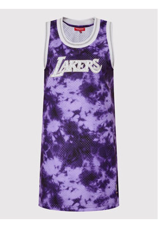 Mitchell & Ness Sukienka codzienna TDRSLF19018 Fioletowy Regular Fit. Okazja: na co dzień. Kolor: fioletowy. Materiał: syntetyk. Typ sukienki: proste. Styl: casual