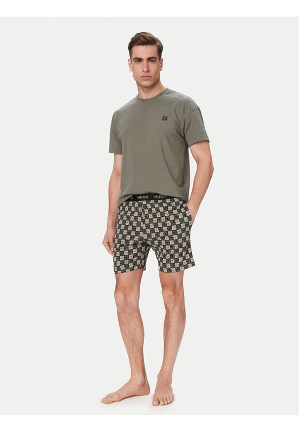 Hugo - HUGO Piżama Aaron 50556777 Zielony ciemny Regular Fit. Kolor: zielony. Materiał: bawełna