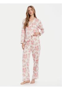 Lauren Ralph Lauren - LAUREN RALPH LAUREN Piżama ILN92441 Różowy Regular Fit. Kolor: różowy. Materiał: bawełna