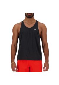 Koszulka New Balance MT41250BK - czarna. Kolor: czarny. Materiał: poliester. Sezon: lato. Sport: fitness #1