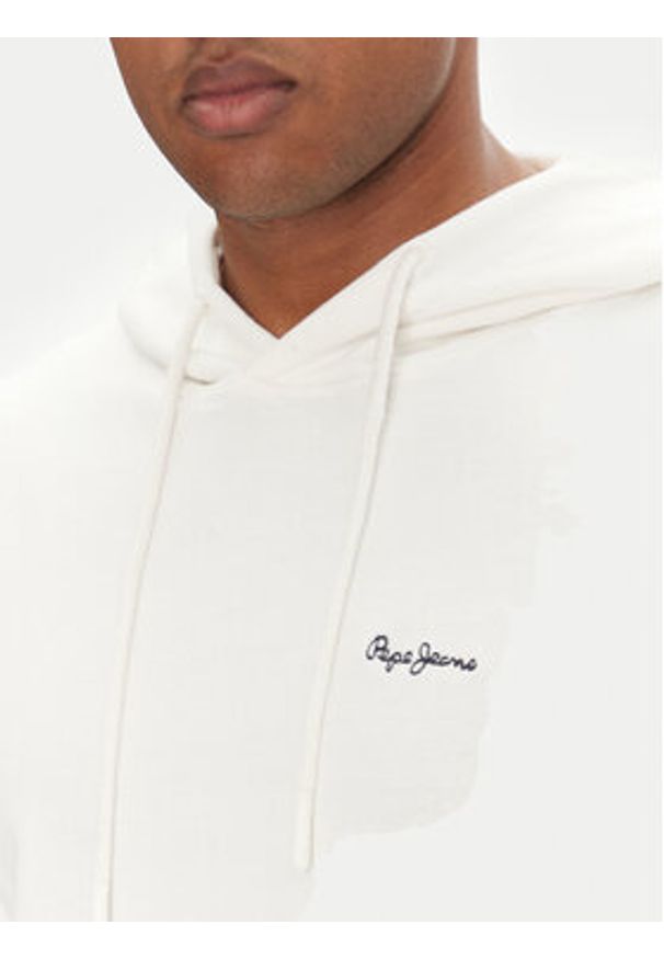 Pepe Jeans Bluza Essential PM582839 Biały Regular Fit. Kolor: biały. Materiał: bawełna