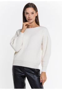 Sweter damski Armani Exchange (6KYM2L YMS6Z 1100). Kolor: biały. Materiał: materiał. Styl: sportowy