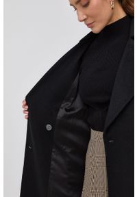 Guess Płaszcz wełniany kolor czarny przejściowy. Okazja: na co dzień. Kolor: czarny. Materiał: wełna. Styl: casual, klasyczny #2