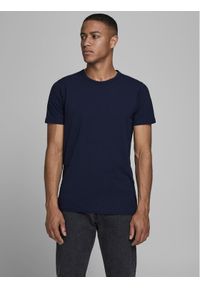 Jack & Jones - Jack&Jones T-Shirt Basic 12058529 Granatowy Stretch Fit. Kolor: niebieski. Materiał: bawełna