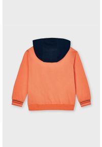 Mayoral - Bluza bawełniana dziecięca. Typ kołnierza: kaptur. Kolor: pomarańczowy. Materiał: bawełna. Wzór: nadruk #2