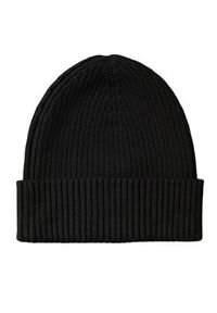 Calvin Klein Czapka Patch Chunky Rib Cotton Beanie LV04D8053G Czarny. Kolor: czarny. Materiał: materiał, bawełna