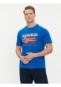 Napapijri T-Shirt S-Kreis NP0A4HQR Niebieski Regular Fit. Kolor: niebieski. Materiał: bawełna #1