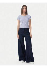 Calvin Klein Jeans T-Shirt LV047C200G Niebieski jasny Slim Fit. Kolor: niebieski. Materiał: bawełna #4