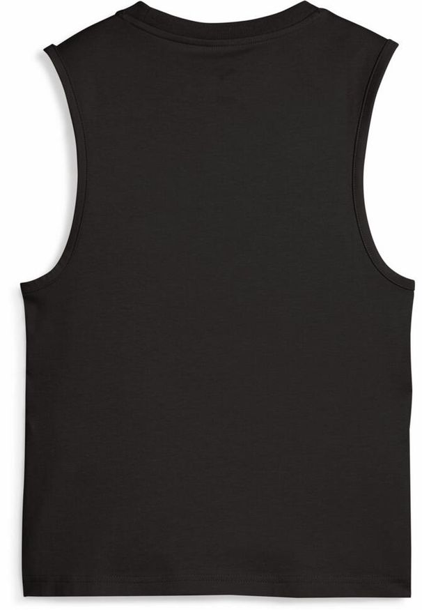 Puma - Damska wąska koszulka bez rękawów z logo No. 1 ESS PUMA Black. Kolor: czarny. Materiał: guma. Długość rękawa: bez rękawów. Wzór: nadruk