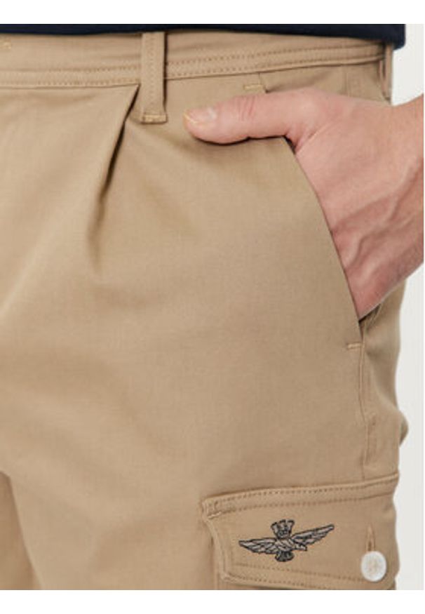 Aeronautica Militare Spodnie materiałowe 241PA1579CT3247 Beżowy Slim Fit. Kolor: beżowy. Materiał: bawełna