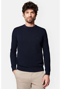 Lancerto - Sweter Ciemnogranatowy z Bawełną Clive. Kolor: niebieski. Materiał: bawełna, elastan #1