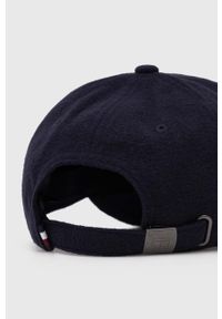 TOMMY HILFIGER - Tommy Hilfiger czapka z daszkiem kolor granatowy melanżowa. Kolor: niebieski. Wzór: melanż #3