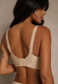 Renee - Beżowy Klasyczny Biustonosz o Gładkiej Fakturze Adriaros. Kolor: beżowy. Wzór: gładki #3