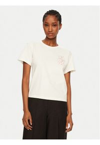 Hugo - HUGO T-Shirt Destrel_1 50534246 Écru Regular Fit. Materiał: bawełna #1