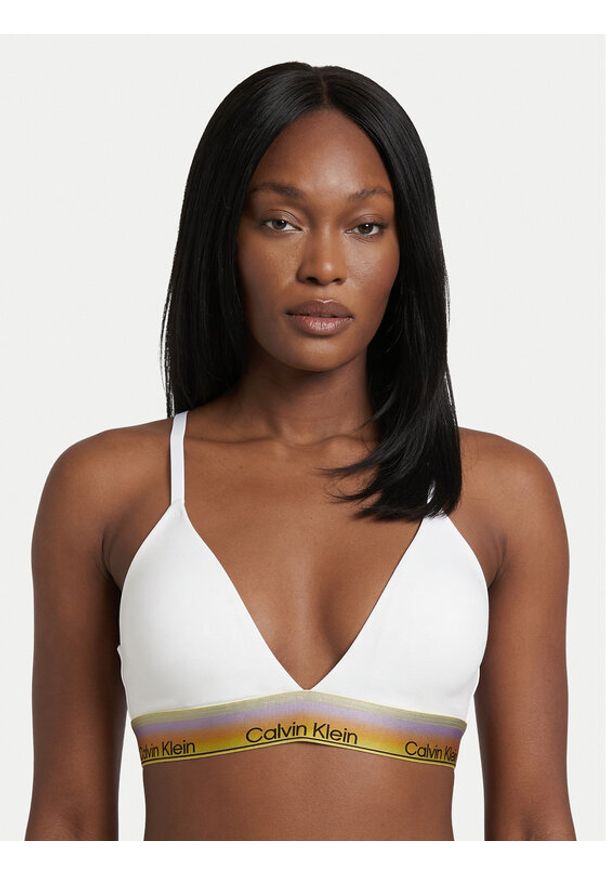 Calvin Klein Biustonosz bezfiszbinowy LV00QF8865 Biały. Kolor: biały. Materiał: bawełna