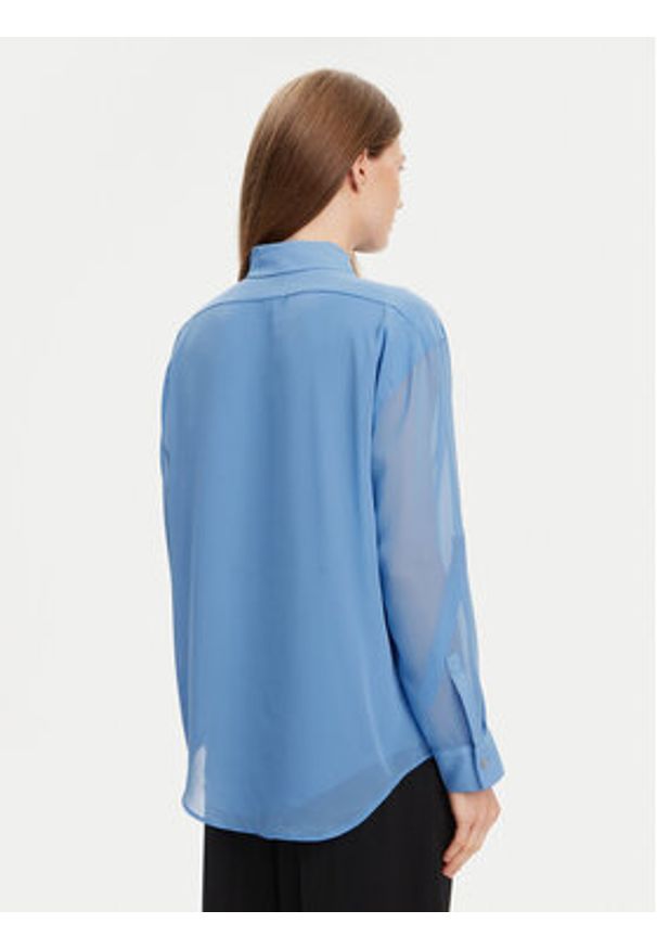 Calvin Klein Koszula LV044B902G Niebieski Regular Fit. Kolor: niebieski. Materiał: syntetyk