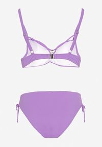 Renee - Fioletowe Bikini Majtki Figi z Regulacją i Biustonosz z Ozdobą Natrissa. Kolor: fioletowy. Wzór: aplikacja #3