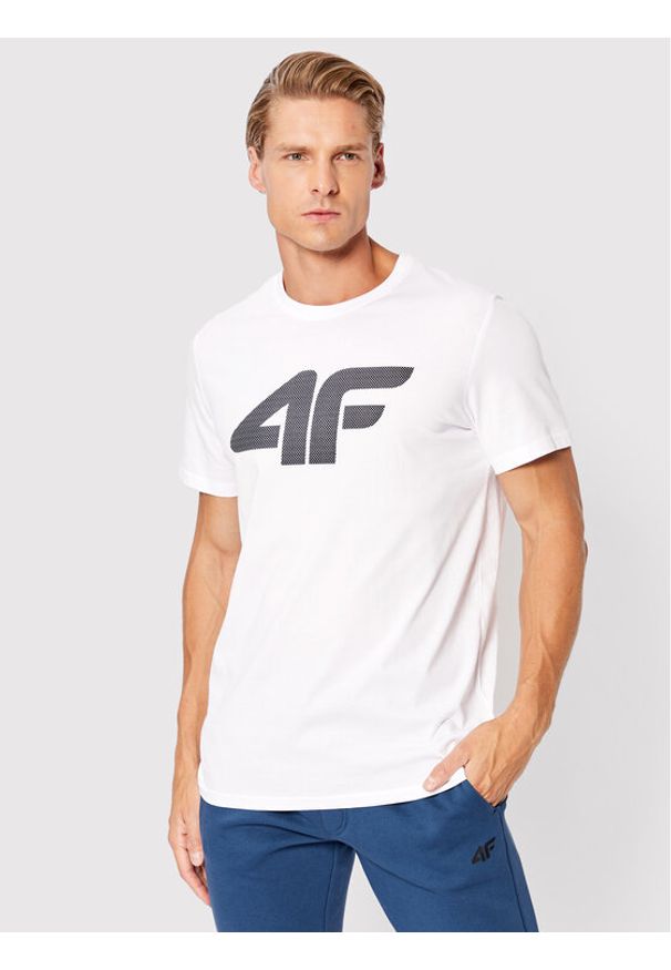 4f - 4F T-Shirt H4Z22-TSM353 Biały Regular Fit. Kolor: biały. Materiał: bawełna